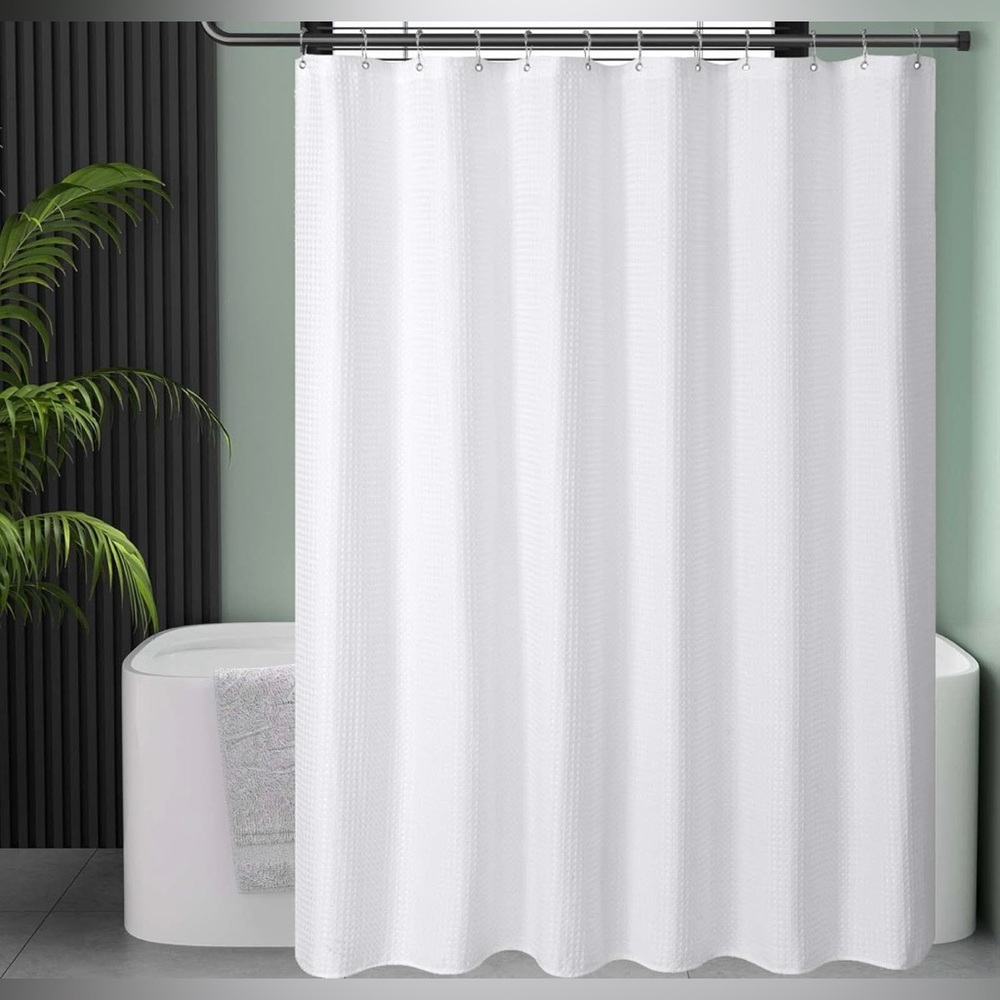 White Waffle Shower Curtain - brand new